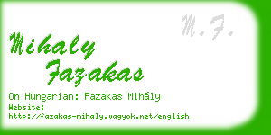 mihaly fazakas business card